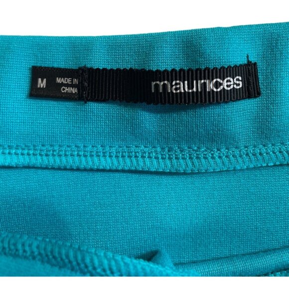 Maurices Womens Size Medium Teal Knit Pencil Skirt Elastic Waist Stretch - Picture 6 of 11